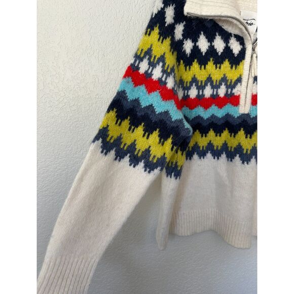 AERIE Quarter Zip Sweater Fair Isle Cozy Soft Thick Chunky Nordic Size Medium - Picture 5 of 10